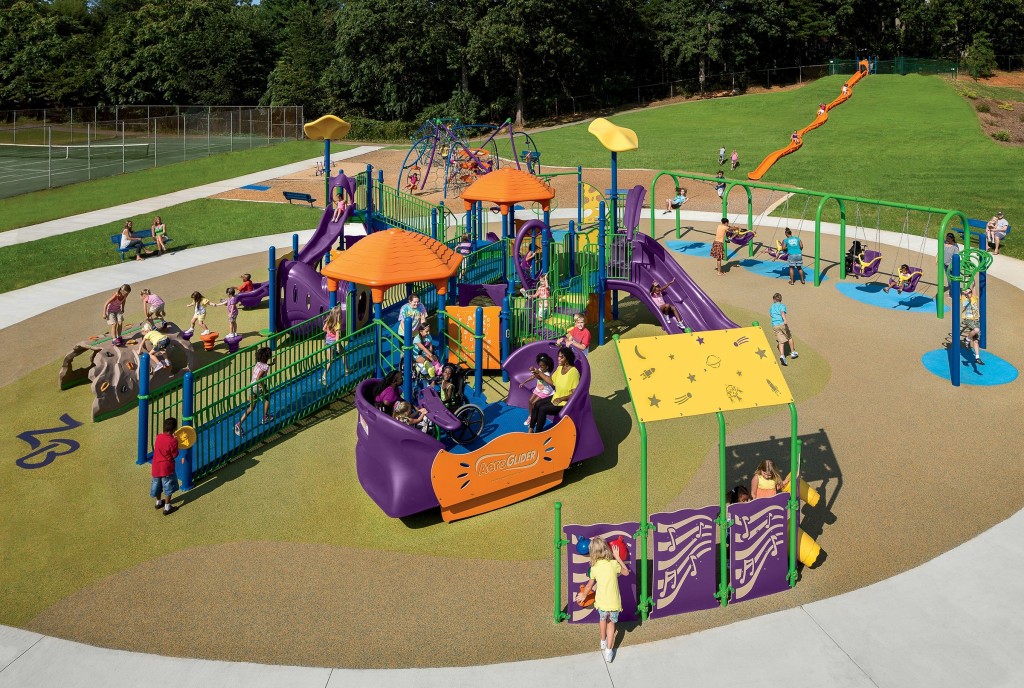 Playworld inclusive playground equipment - Zahra Baker All Children's Playground, Hickory, NC