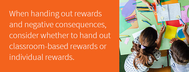 consider whether to hand out classroom-based or individual rewards