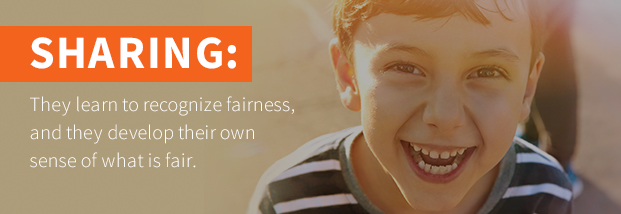 Sharing: They learn to recognize fairness, and they develop their own sense of what is fair.