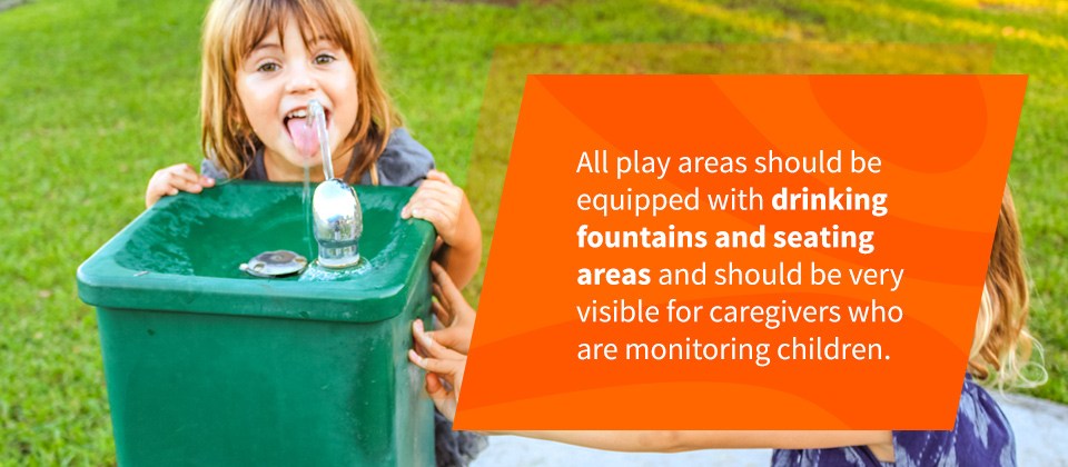 Drinking Fountains And Seating Areas For Playgrounds