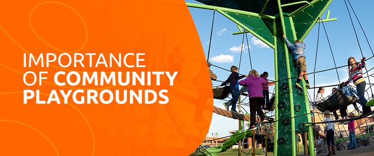 Children on playground climbing equipment