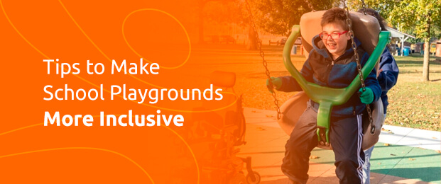 Boy on inclusive swing