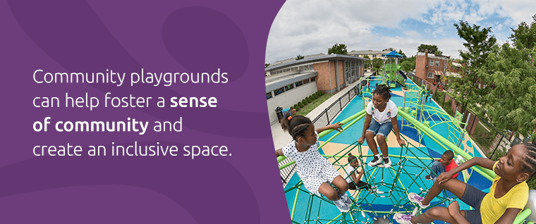 Children on playground equipment