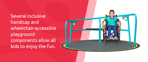 Wheelchair accessible playground equipment