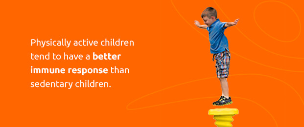 Child jumping in air