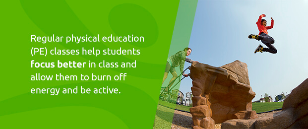 Kid jumping from rock wall