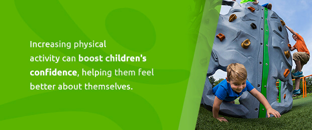 children on rock wall