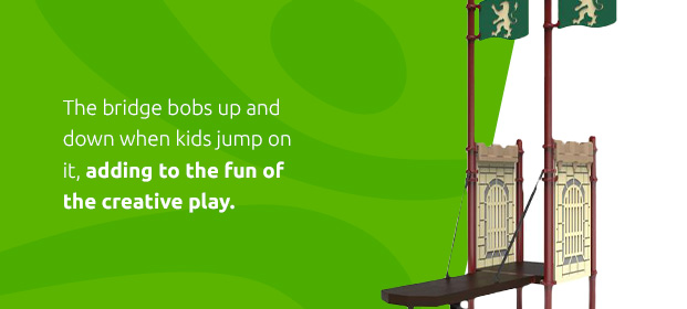 The bridge bos up and down when kids jump on it, adding to the fun of the creative play.