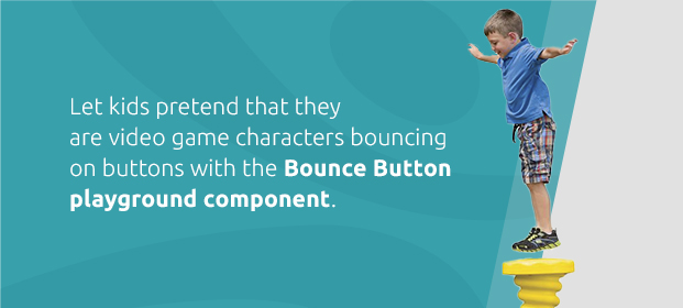Let kids pretend that they are video game characters bouncing on buttons with the Bounce Button playground component
