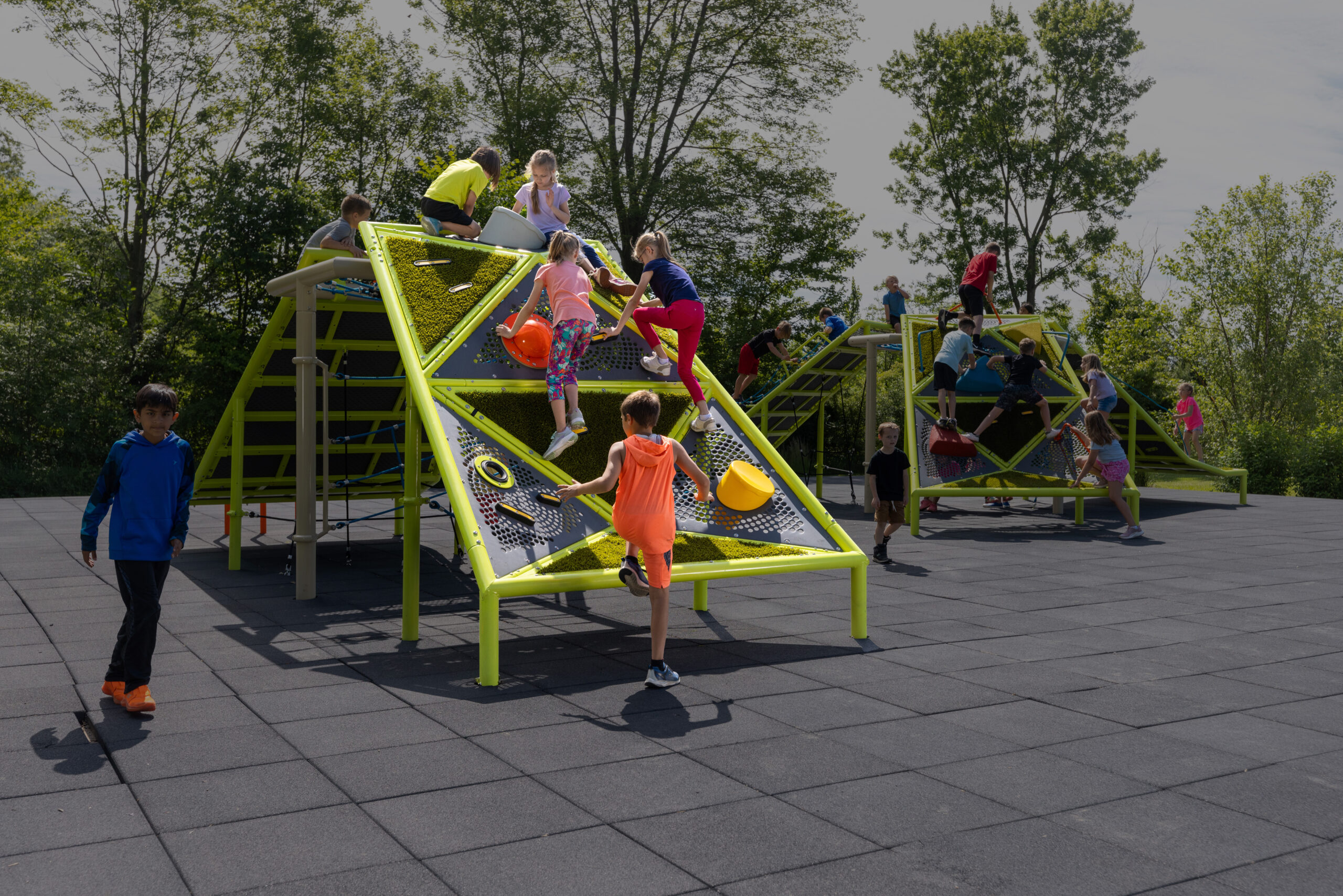 Kids climbing on PlayHills