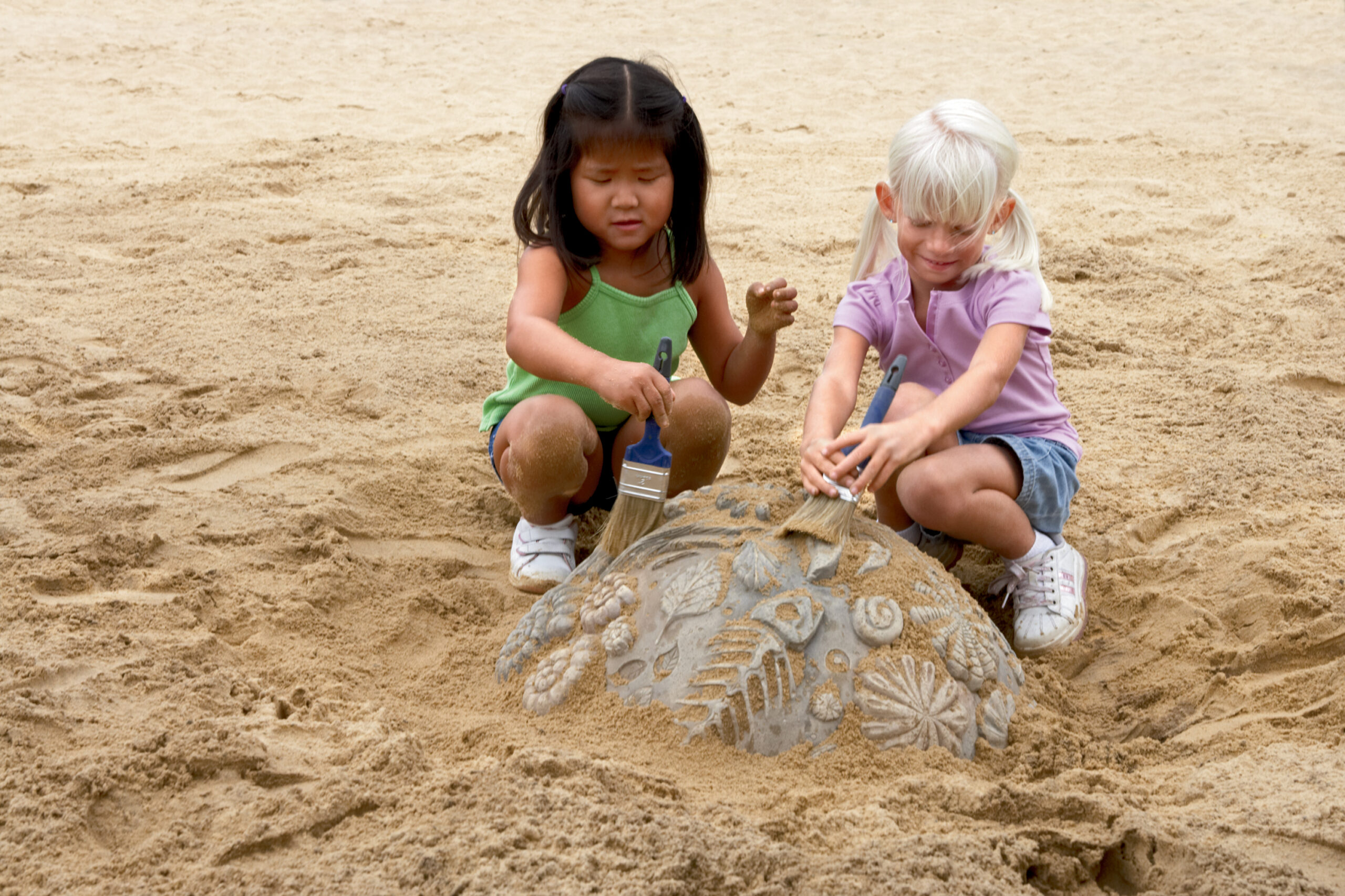 Kids playing in a sandbox